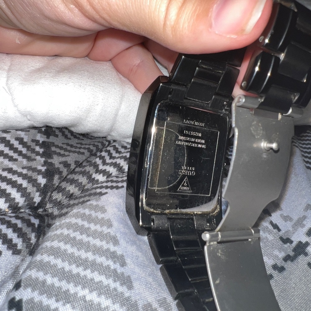 Guess Men's Diamond Accent Black Ion Plated Stainless Steel Bracelet - Picture 5 of 8